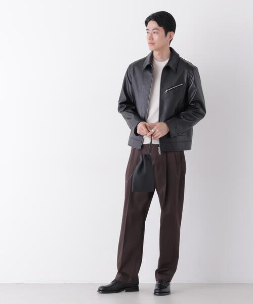 NANO universe(ナノユニバース)の「ラムナッパレザースポーツジャケット(ライダースジャケット・メンズ・ブラック・M/L)」の17枚目の写真
