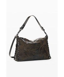 Embroidery detail leather hobo bag / 刺繍ディテールレザーホーボーバッグ