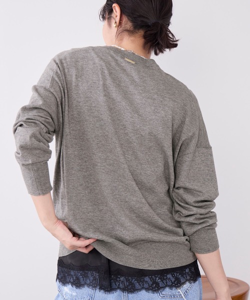 MICA&DEAL(マイカ&ディール)の「コットンヤクニットプルオーバー(ニット/セーター・レディース・ダークネイビー/ベージュ/グレー・FREE)」の5枚目の写真