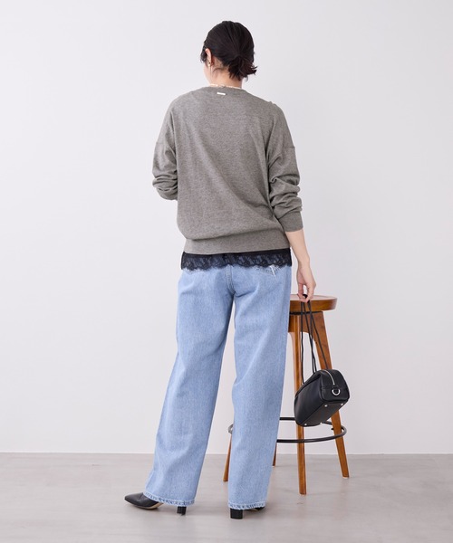 MICA&DEAL(マイカ&ディール)の「コットンヤクニットプルオーバー(ニット/セーター・レディース・ダークネイビー/ベージュ/グレー・FREE)」の7枚目の写真