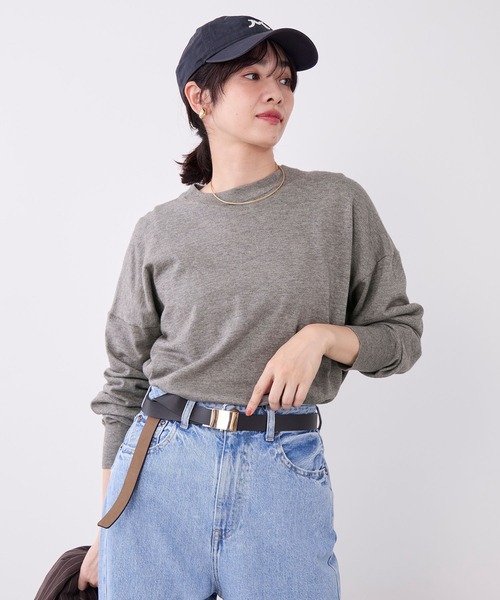 MICA&DEAL(マイカ&ディール)の「コットンヤクニットプルオーバー(ニット/セーター・レディース・ダークネイビー/ベージュ/グレー・FREE)」の8枚目の写真