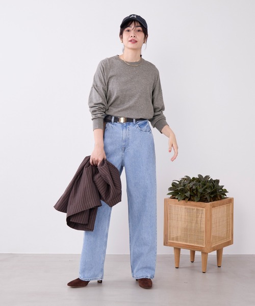 MICA&DEAL(マイカ&ディール)の「コットンヤクニットプルオーバー(ニット/セーター・レディース・ダークネイビー/ベージュ/グレー・FREE)」の12枚目の写真