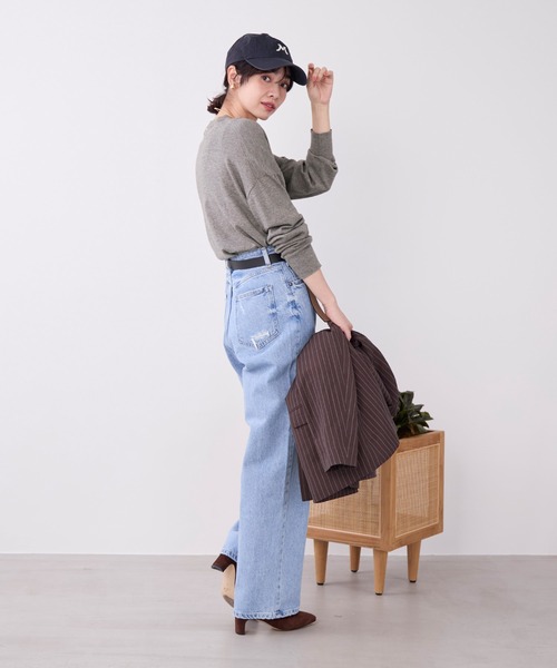 MICA&DEAL(マイカ&ディール)の「コットンヤクニットプルオーバー(ニット/セーター・レディース・ダークネイビー/ベージュ/グレー・FREE)」の13枚目の写真