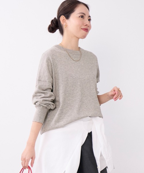 MICA&DEAL(マイカ&ディール)の「コットンヤクニットプルオーバー(ニット/セーター・レディース・ダークネイビー/ベージュ/グレー・FREE)」の16枚目の写真