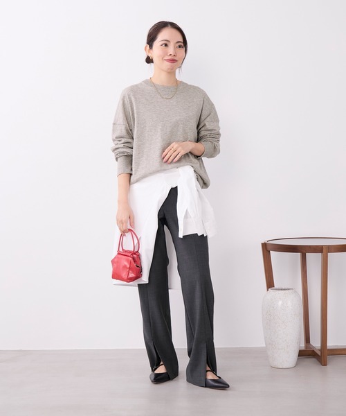 MICA&DEAL(マイカ&ディール)の「コットンヤクニットプルオーバー(ニット/セーター・レディース・ダークネイビー/ベージュ/グレー・FREE)」の18枚目の写真