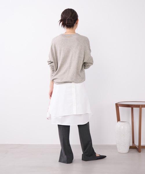 MICA&DEAL(マイカ&ディール)の「コットンヤクニットプルオーバー(ニット/セーター・レディース・ダークネイビー/ベージュ/グレー・FREE)」の20枚目の写真