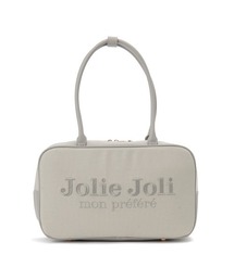 【Jolie Joli/ジョリージョリ】ロゴ刺繍 横長 ミニボストンバッグ