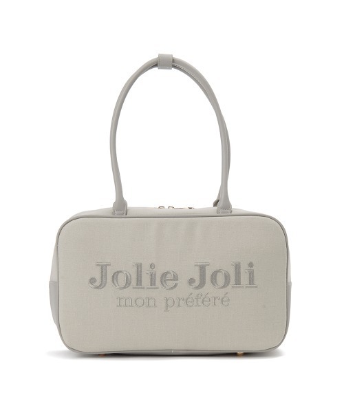 CORPUS SELECT(コーパストーキョー)の「【Jolie Joli/ジョリージョリ】ロゴ刺繍 横長 ミニボストンバッグ(ボストンバッグ・レディース・ネイビー/ブラック/グレー・FREE)」の2枚目の写真
