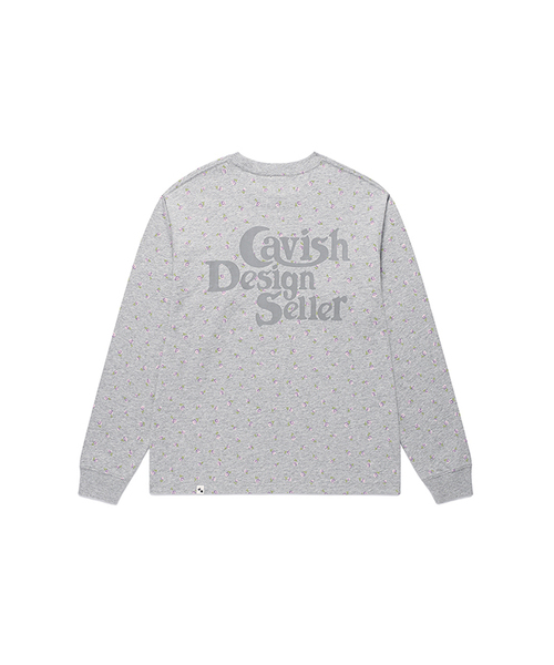 Cavish(カビシ)の「FLOWER SELLER ロゴ 長袖Tシャツ グレー(パープル)(CV2GSUT551A)(Tシャツ/カットソー・レディース・ライトパープル・FREE/LARGE/MEDIUM/SMALL)」の1枚目の写真
