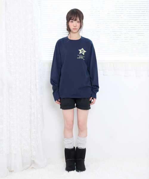 Video Jockey（ビデオジョッキー）の「STAR GOGOGO ロングスリーブTシャツ [ネイビー]（Tシャツ/カットソー・レディース・ネイビー・SMALL/MEDIUM）」の2枚目の写真