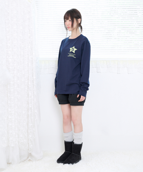 Video Jockey（ビデオジョッキー）の「STAR GOGOGO ロングスリーブTシャツ [ネイビー]（Tシャツ/カットソー・レディース・ネイビー・SMALL/MEDIUM）」の3枚目の写真