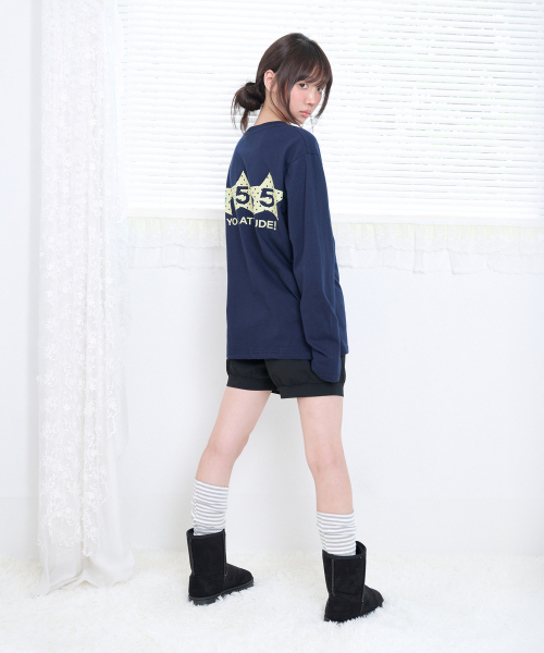 Video Jockey（ビデオジョッキー）の「STAR GOGOGO ロングスリーブTシャツ [ネイビー]（Tシャツ/カットソー・レディース・ネイビー・SMALL/MEDIUM）」の5枚目の写真