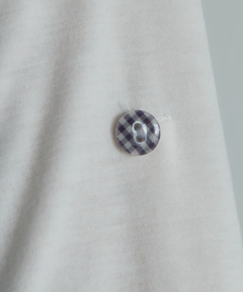 Birthday room(バースデイルーム)の「チェックボタンラグラン/Checked raglan-sleeve button-up shirt(Tシャツ/カットソー・レディース・ミント/ネイビー・FREE)」の12枚目の写真