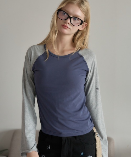 Birthday room(バースデイルーム)の「チェックボタンラグラン/Checked raglan-sleeve button-up shirt(Tシャツ/カットソー・レディース・ミント/ネイビー・FREE)」の20枚目の写真