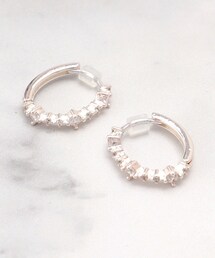 ビジューフープピアス