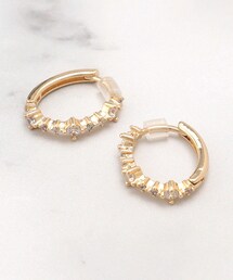 ビジューフープピアス
