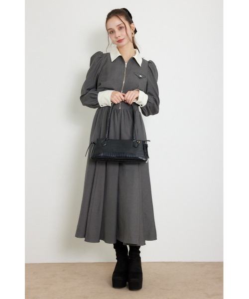 ひとめ惚れワンピ】リボンスリーブフレアワンピース 春服（シャツ