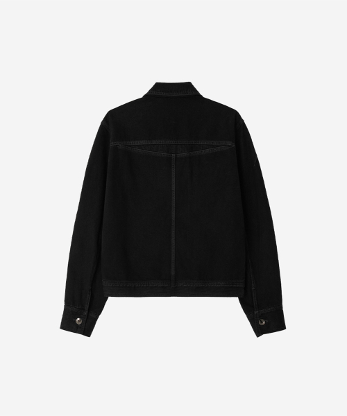 BLR(ビーエルアール)の「Dyed Curved Line Denim Trucker Jacket Black(デニムジャケット・メンズ・その他・SMALL/MEDIUM/LARGE)」の2枚目の写真