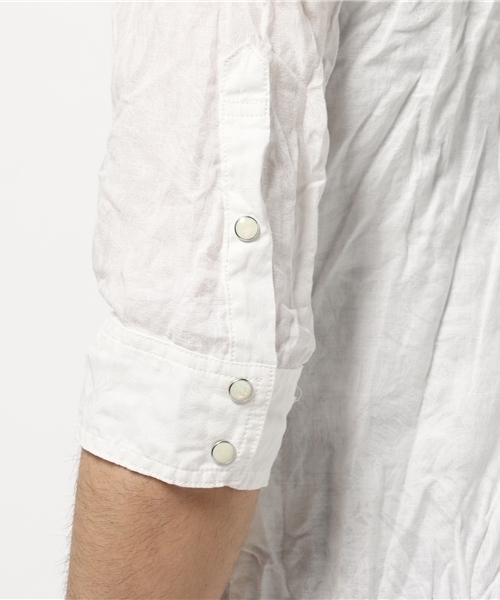 JACKROSE(ジャックローズ)の「リネンリーフ顔料プリントウエスタンシャツ(シャツ/ブラウス・メンズ・ホワイト/ピンク/ベージュ・L/M/XL)」の7枚目の写真