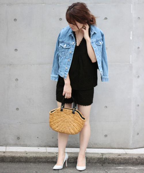 LIMITLESS LUXURY（リミットレスラグジュアリー）の「コットンスカラップ ショートパンツ◆（その他パンツ・レディース・ネイビー/ブラック/ホワイト・FREE）」の9枚目の写真