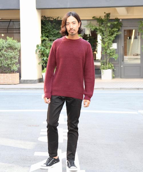 coen（コーエン）の「切り替え畦クルーネックニット（ニット/セーター・メンズ・オフホワイト/ブラック/ダークブラウン/ワインレッド・X-LARGE/LARGE/SMALL/MEDIUM）」の13枚目の写真