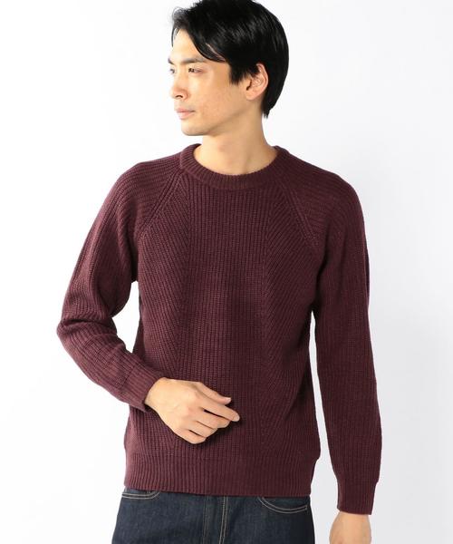 coen（コーエン）の「切り替え畦クルーネックニット（ニット/セーター・メンズ・オフホワイト/ブラック/ダークブラウン/ワインレッド・X-LARGE/LARGE/SMALL/MEDIUM）」の14枚目の写真