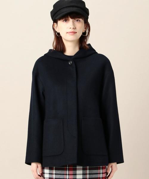 BEAUTY&YOUTH UNITED ARROWS（ビューティーアンドユースユナイテッドアローズ）の「BY フードショートコート◆（その他アウター・レディース・ベージュ/ネイビー・MEDIUM/SMALL）」の15枚目の写真