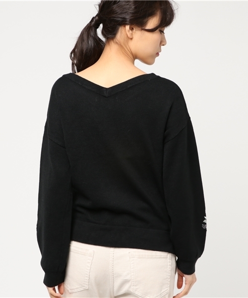 archives（アルシーヴ）の「カシミアタッチ 刺繍プルオーバー（ニット/セーター・レディース・ブラック/オフホワイト/ラベンダー・MEDIUM）」の6枚目の写真