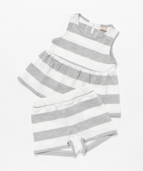 Petit Main プティマイン の ボーダーセットアップ ワンピース Wear