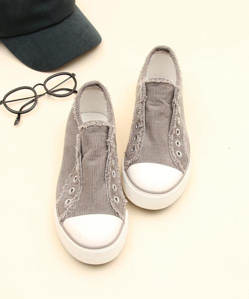 coen(コーエン)の「コーデュロイスリッポン(スニーカー)(スリッポン・レディース・オフホワイト/グレー/ライトピンク・SMALL/LARGE/X-LARGE/MEDIUM)」の5枚目の写真