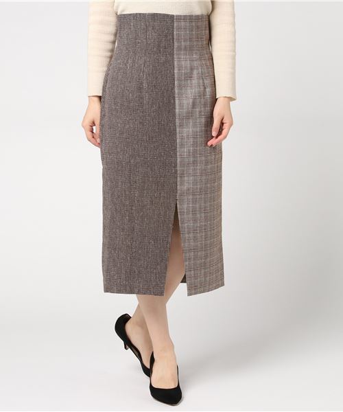 SLY(スライ)の「GUNCLUB CHECK FRONT SLIT SK(スカート・レディース・キャメル/グレー/ブラウン・2/1)」の7枚目の写真