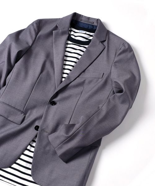 SHIPS JET BLUE（シップスジェットブルー）の「SHIPS JET BLUE: T/R 2B テーラードジャケット（テーラードジャケット・メンズ・ベージュ/ネイビー/グレー・SMALL/MEDIUM/LARGE/X-SMALL）」の2枚目の写真