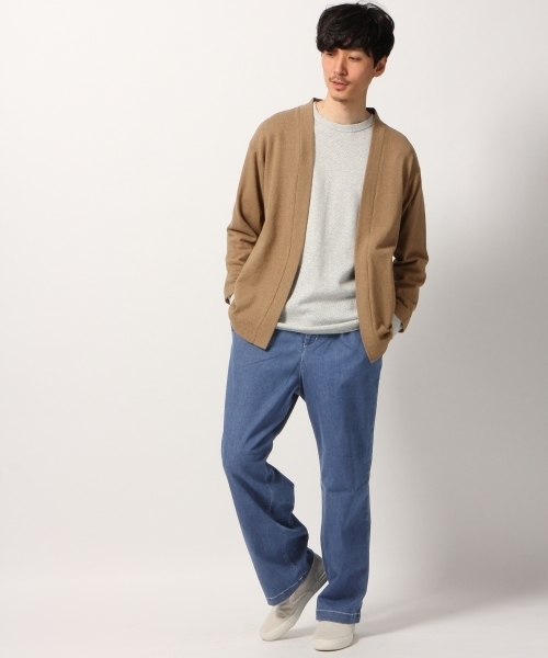 GLOBAL WORK（グローバルワーク）の「カットブークレカーデ/781258（カーディガン/ボレロ・メンズ・ライトベージュ/ネイビー/クリアレッド/ライトグレー・X-LARGE/MEDIUM/LARGE/SMALL）」の6枚目の写真