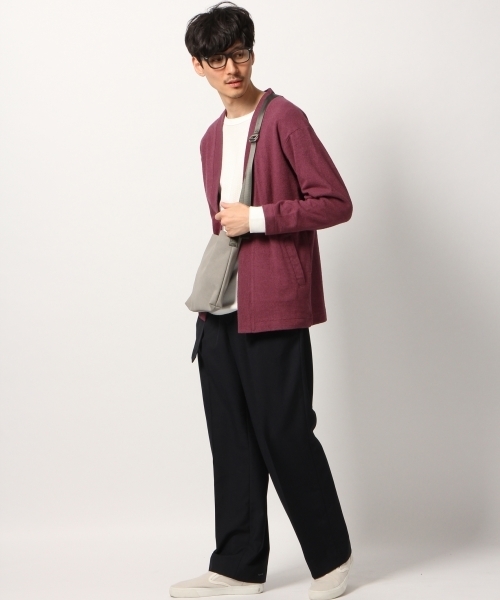 GLOBAL WORK（グローバルワーク）の「カットブークレカーデ/781258（カーディガン/ボレロ・メンズ・ライトベージュ/ネイビー/クリアレッド/ライトグレー・X-LARGE/MEDIUM/LARGE/SMALL）」の8枚目の写真