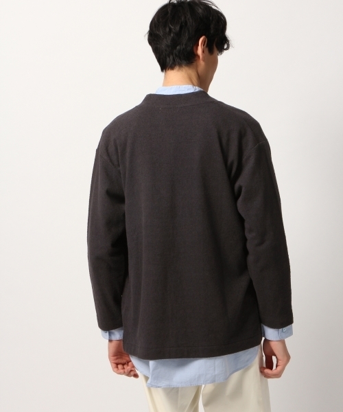 GLOBAL WORK（グローバルワーク）の「カットブークレカーデ/781258（カーディガン/ボレロ・メンズ・ライトベージュ/ネイビー/クリアレッド/ライトグレー・X-LARGE/MEDIUM/LARGE/SMALL）」の10枚目の写真