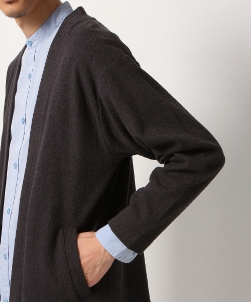 GLOBAL WORK（グローバルワーク）の「カットブークレカーデ/781258（カーディガン/ボレロ・メンズ・ライトベージュ/ネイビー/クリアレッド/ライトグレー・X-LARGE/MEDIUM/LARGE/SMALL）」の12枚目の写真