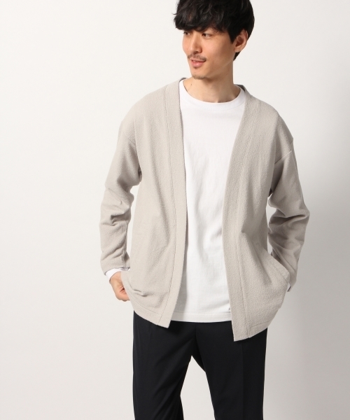 GLOBAL WORK（グローバルワーク）の「カットブークレカーデ/781258（カーディガン/ボレロ・メンズ・ライトベージュ/ネイビー/クリアレッド/ライトグレー・X-LARGE/MEDIUM/LARGE/SMALL）」の19枚目の写真