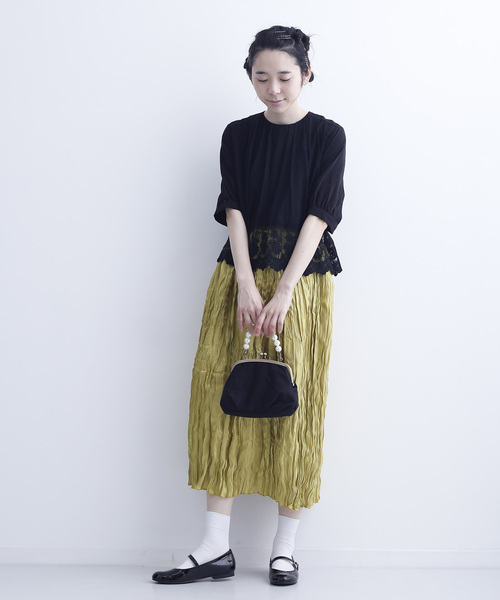 merlot plus（メルロープリュス）の「フラワー刺繍レースドッキングブラウス7443（シャツ/ブラウス・レディース・ブラック/ベージュ/ピンク・FREE）」の9枚目の写真