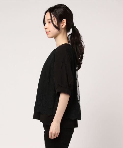 merlot plus（メルロープリュス）の「フラワー刺繍レースドッキングブラウス7443（シャツ/ブラウス・レディース・ブラック/ベージュ/ピンク・FREE）」の10枚目の写真