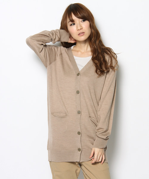 journal standard L'essage(ジャーナルスタンダードレサージュ)の「テンセルウールカーディガン(カーディガン/ボレロ・レディース・ベージュ/チャコールグレー/ブルー系その他・FREE)」の1枚目の写真