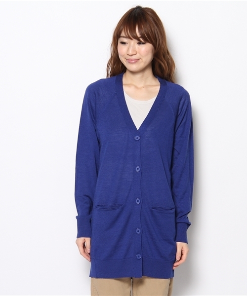 journal standard L'essage(ジャーナルスタンダードレサージュ)の「テンセルウールカーディガン(カーディガン/ボレロ・レディース・ベージュ/チャコールグレー/ブルー系その他・FREE)」の4枚目の写真