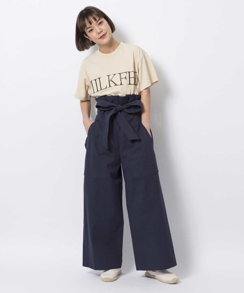 MILKFED.（ミルクフェド）の「EMBROIDERY LOGO TEE（Tシャツ/カットソー・レディース・ホワイト/ブラック/ベージュ・ONE SIZE）」の3枚目の写真