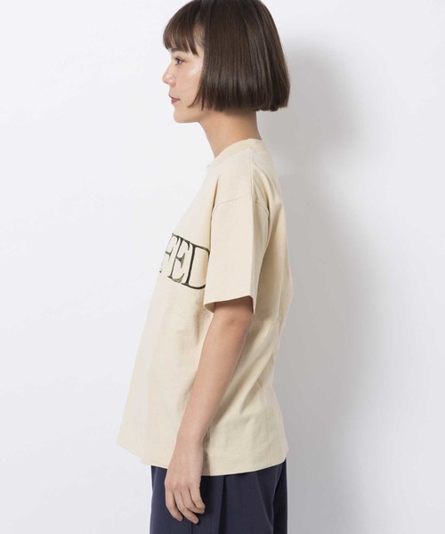 MILKFED.（ミルクフェド）の「EMBROIDERY LOGO TEE（Tシャツ/カットソー・レディース・ホワイト/ブラック/ベージュ・ONE SIZE）」の5枚目の写真