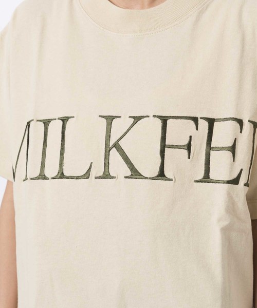 MILKFED.（ミルクフェド）の「EMBROIDERY LOGO TEE（Tシャツ/カットソー・レディース・ホワイト/ブラック/ベージュ・ONE SIZE）」の7枚目の写真