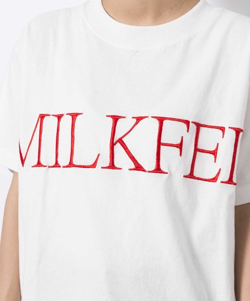 MILKFED.（ミルクフェド）の「EMBROIDERY LOGO TEE（Tシャツ/カットソー・レディース・ホワイト/ブラック/ベージュ・ONE SIZE）」の8枚目の写真