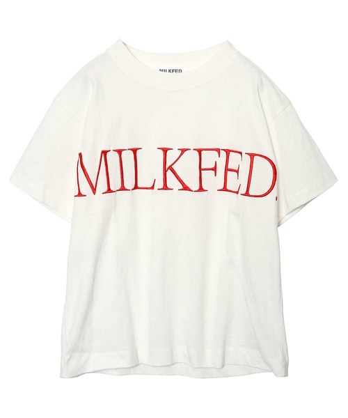 MILKFED.（ミルクフェド）の「EMBROIDERY LOGO TEE（Tシャツ/カットソー・レディース・ホワイト/ブラック/ベージュ・ONE SIZE）」の11枚目の写真