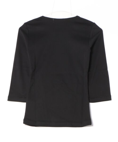 12Twelve Agenda(トゥエルブ アジェンダ)の「スクエアネック2枚重7分袖カットソープルオーバー(Tシャツ/カットソー・レディース・オフホワイト/ブラック/グレイッシュベージュ・L/M)」の6枚目の写真