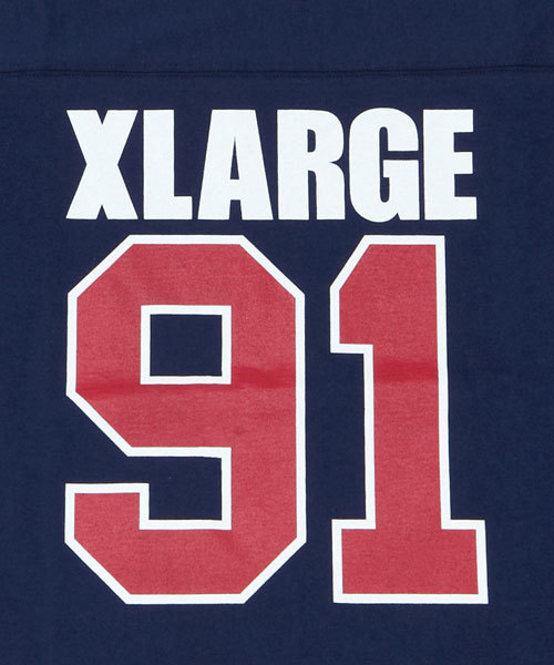 XLARGE アメリカンフットボールシャツ 91 XLARGE（エクストララージ）の「FOOTBALL TEE LOS ANGELES 91（Tシャツ