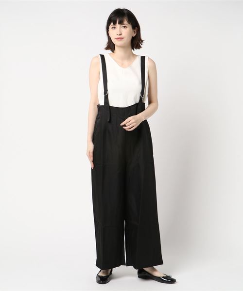 KOBE LETTUCE(コウベレタス)の「サスペンダーワイドパンツ(その他パンツ・レディース・ベージュ/ブラック/チェック・FREE)」の2枚目の写真