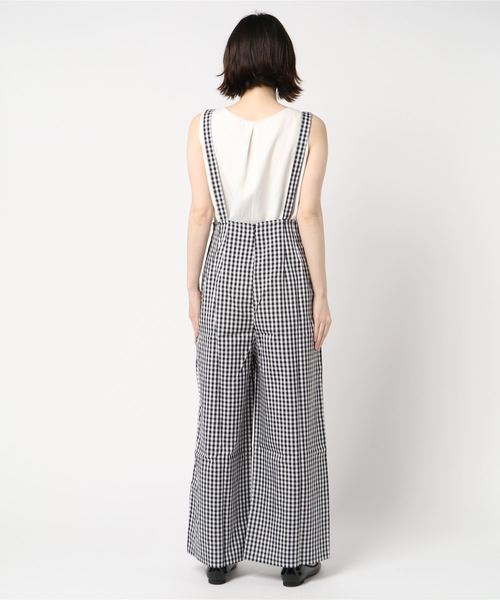 KOBE LETTUCE(コウベレタス)の「サスペンダーワイドパンツ(その他パンツ・レディース・ベージュ/ブラック/チェック・FREE)」の5枚目の写真
